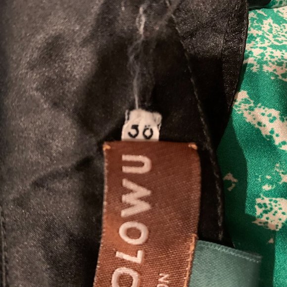 Duro Olowu Silk Dress Cocktail Party Black Green Women Short Long Sleeve - Picture 6 of 6